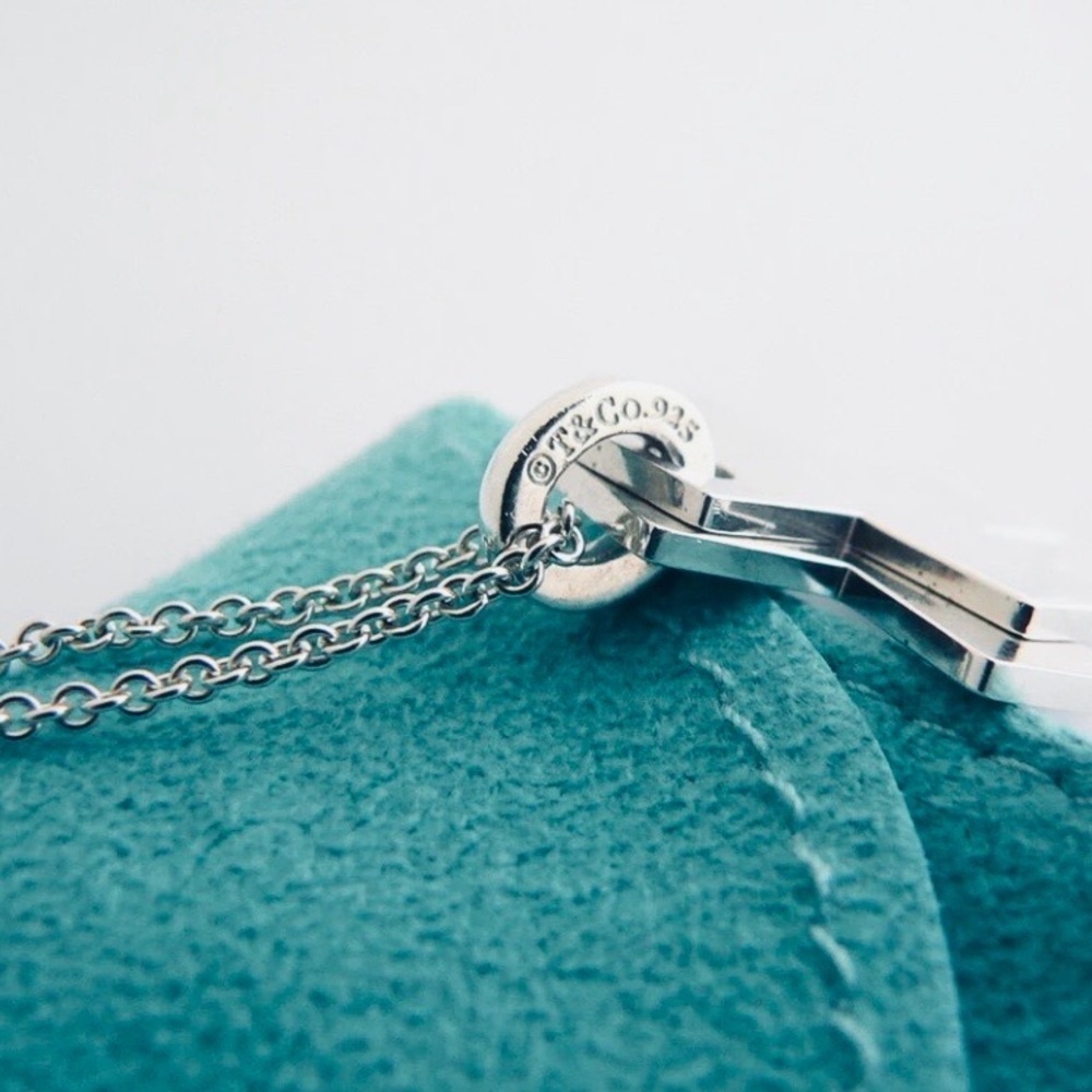 Authenticated Tiffany & Co 1837 Double Cross Necklace Sterling Silver Rare 18” - Picture 5 of 8